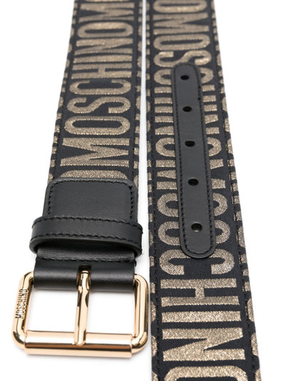Moschino logo-jacquard buckle belt outlook