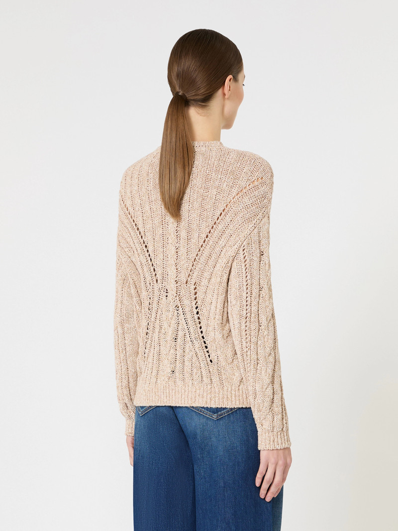 TIRSI Boxy-fit cotton and lurex jumper - NATURAL 4