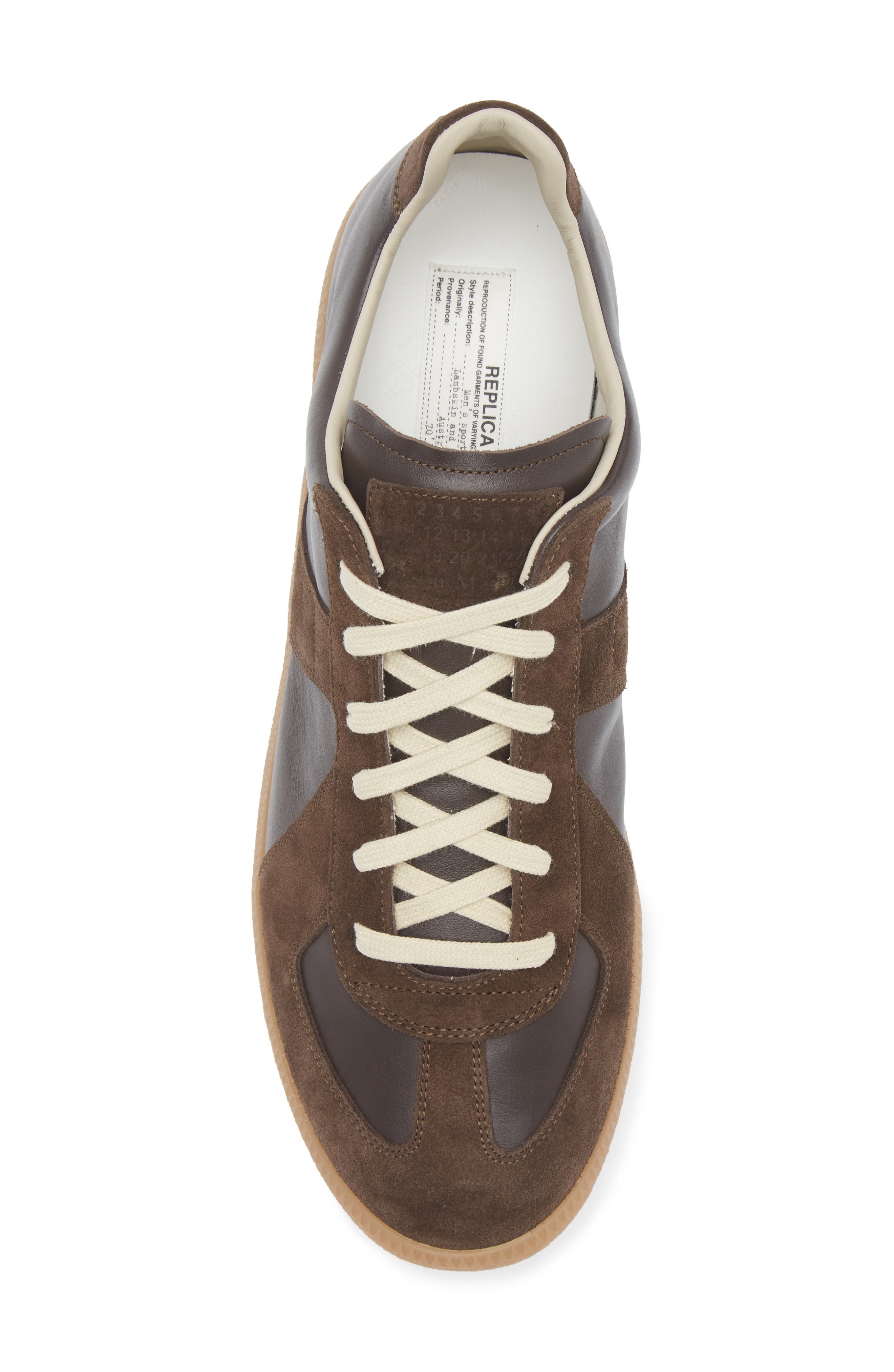 Maison Margiela Replica Low Top Sneaker in Dark Brown at Nordstrom - 5