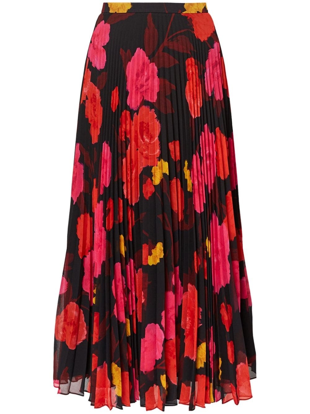 floral-print pleated midi skirt - 1