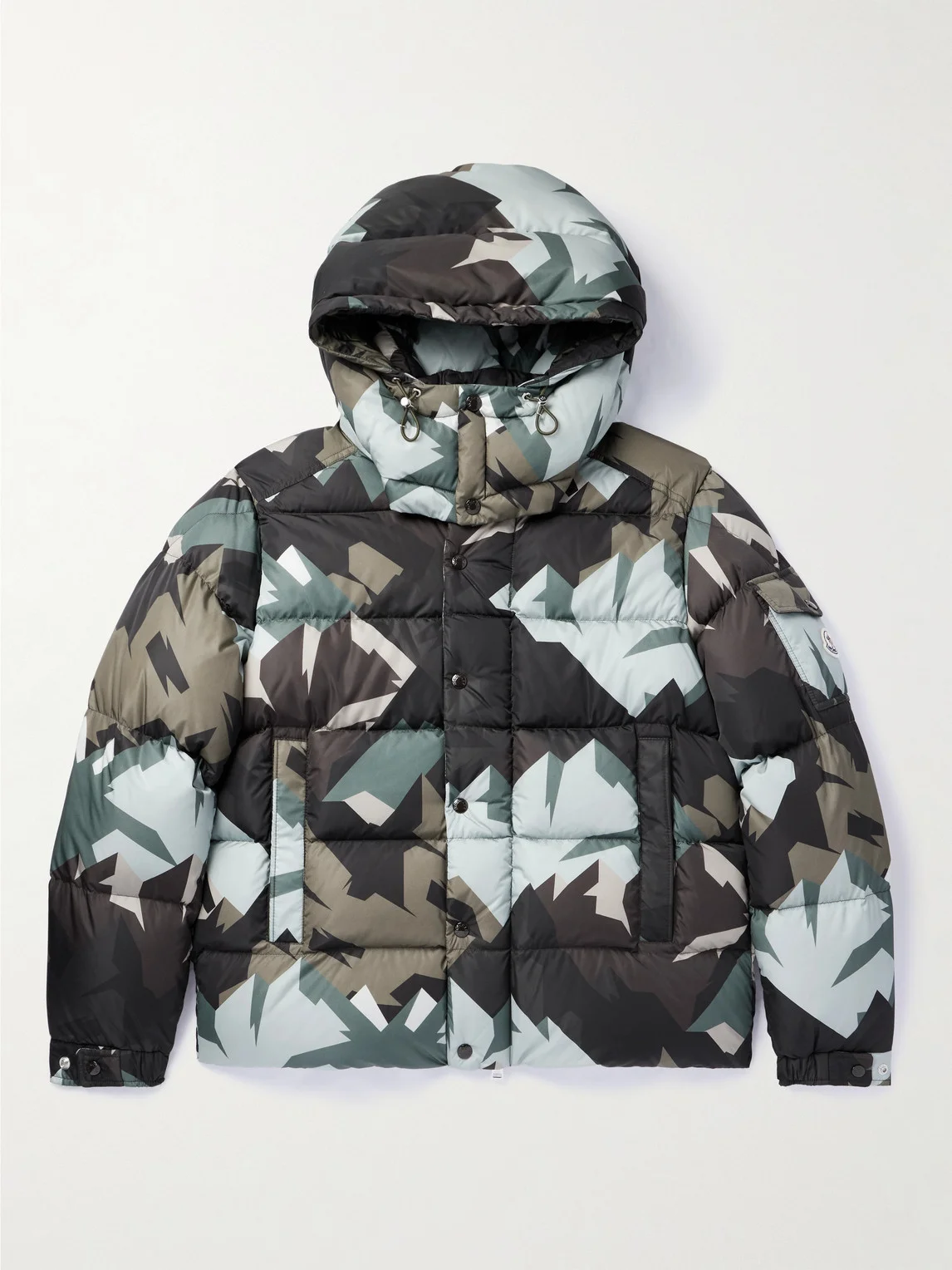 Mosa Quilted Printed Shell Hooded Down Jacket - 1