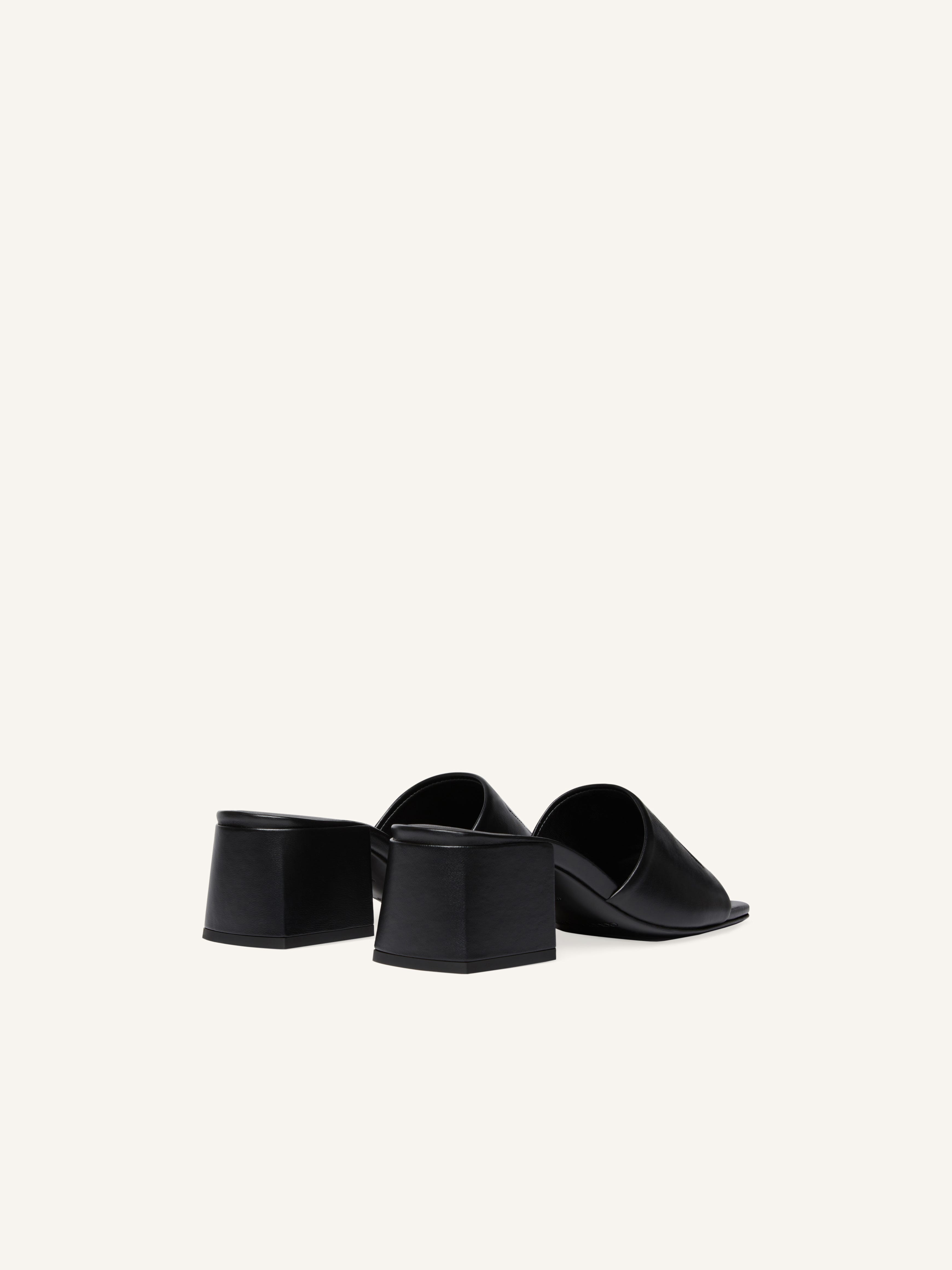 SHADOW LEATHER HEELED MULES - 3
