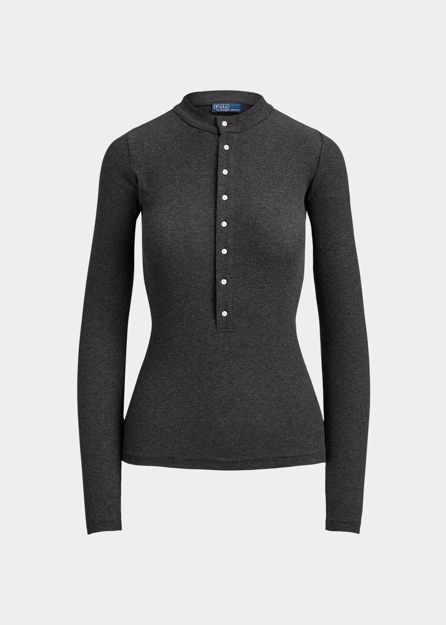 Ribbed Crepe Henley Shirt - 1