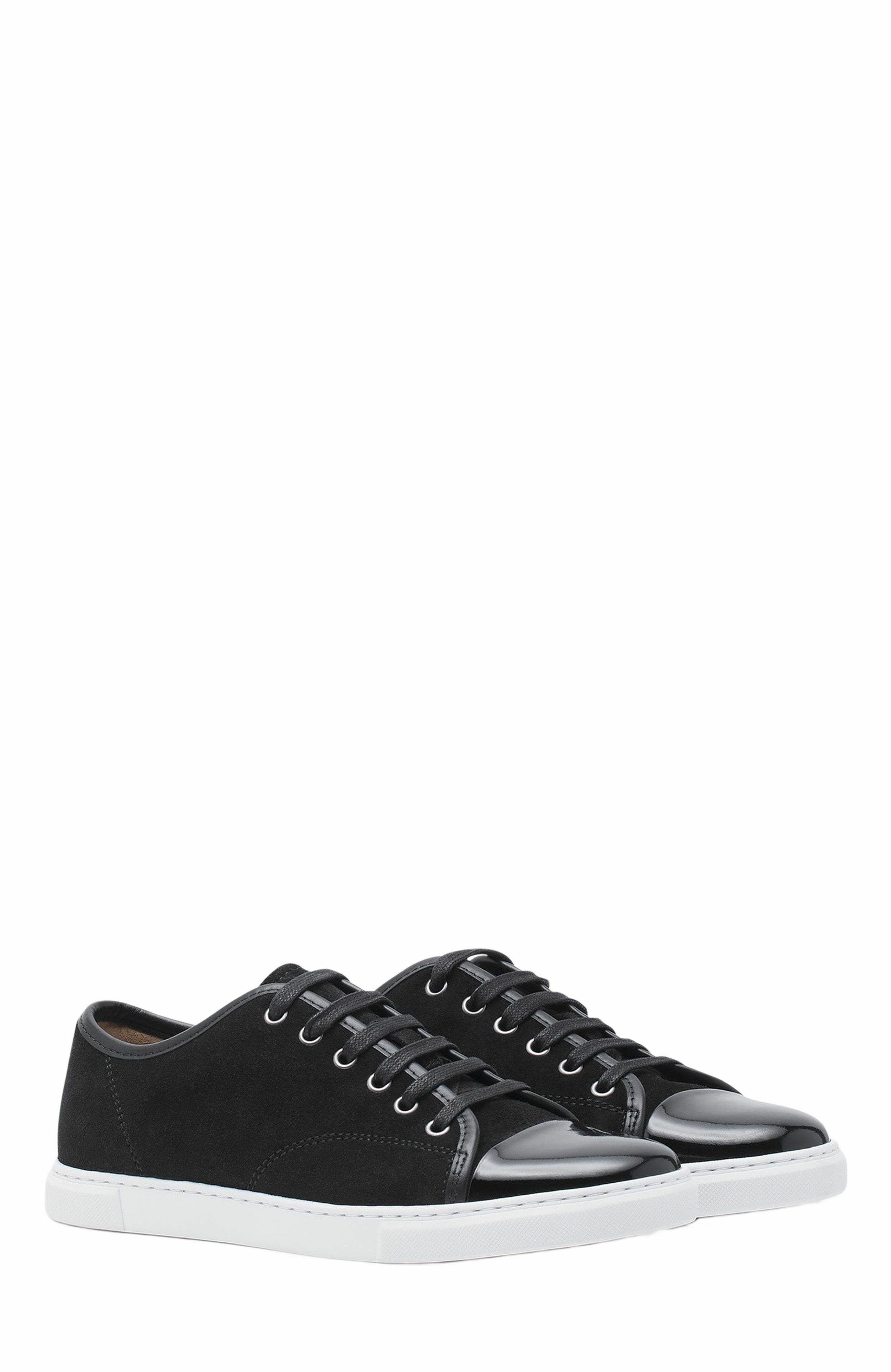 Lanvin DBB1 SNEAKERS IN SUEDE AND PATENT LEATHER in Black at Nordstrom - 2