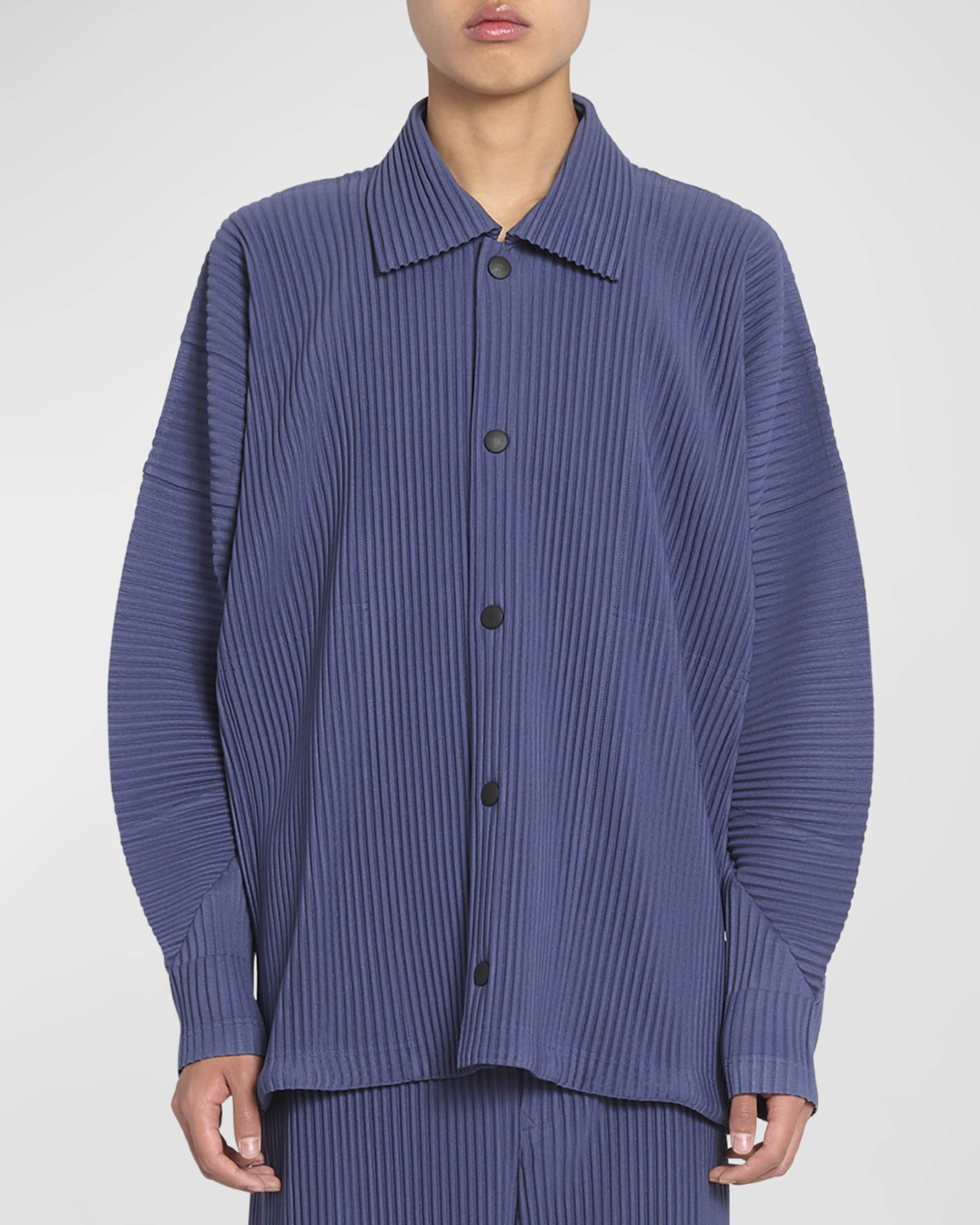 Men's Pleated Snap-Front Overshirt - 2