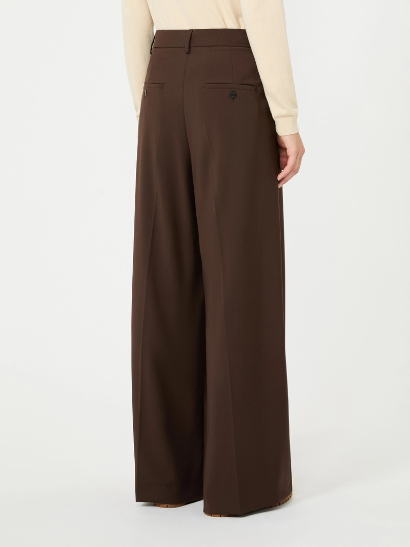 ADELFI Woollen cloth trousers - DARK BROWN 4
