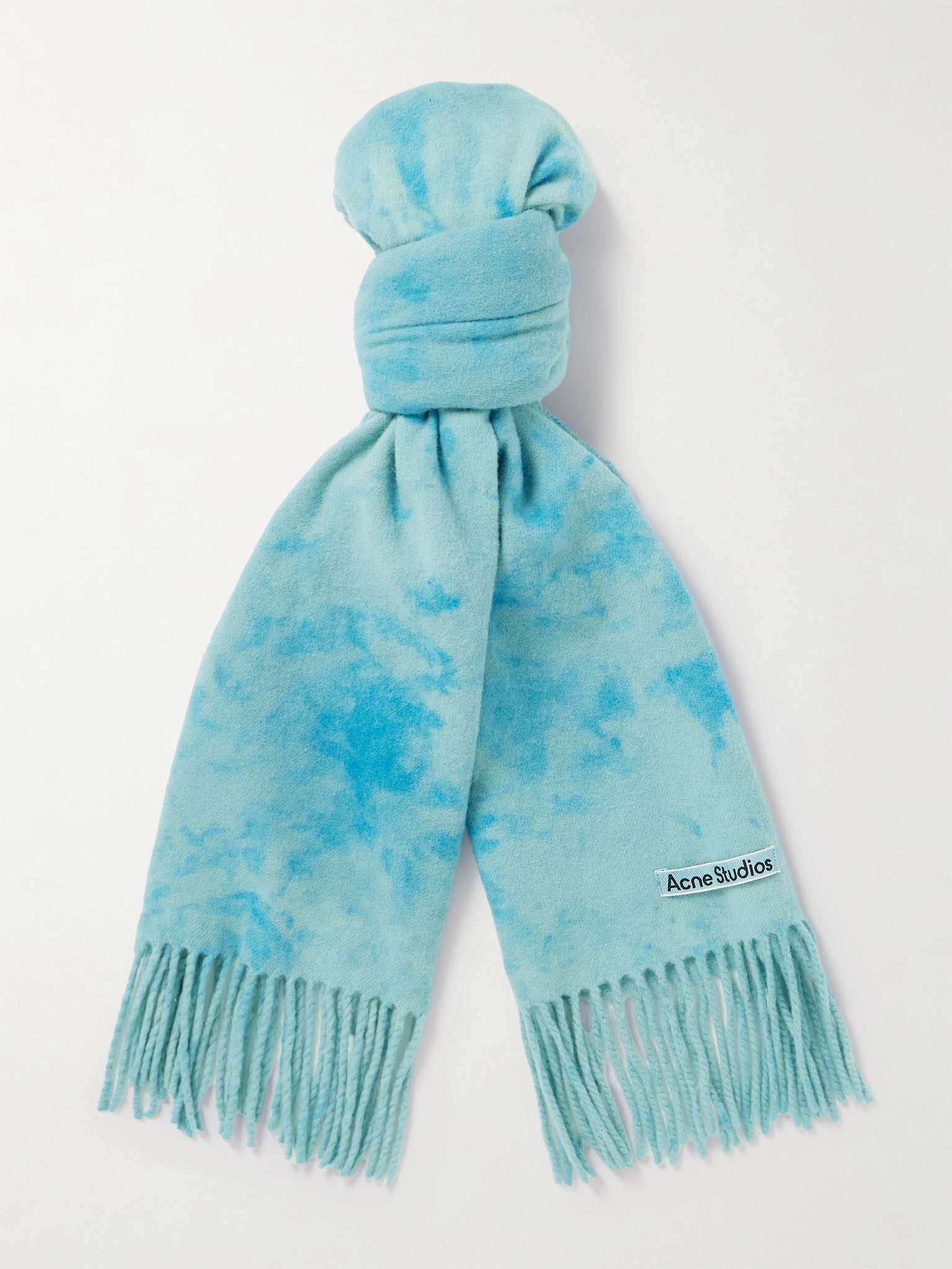 Canada Fringed Tie-Dyed Wool Scarf - 1