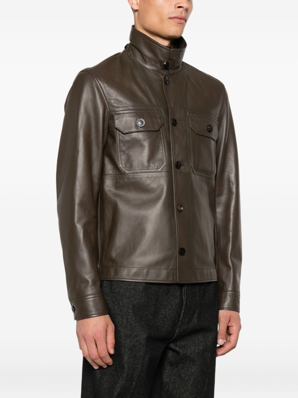 oversized leather jacket - 3