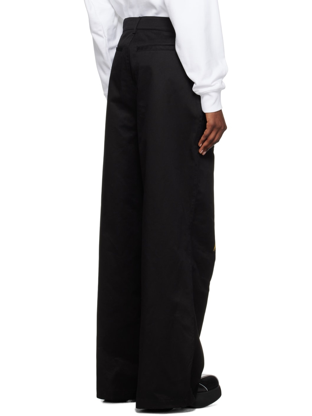 Black Embroidered Trousers - 3