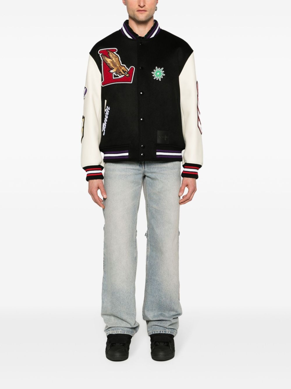 logo-patch varsity jacket - 2