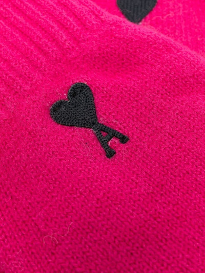 AMI Paris logo-embroidered merino gloves outlook