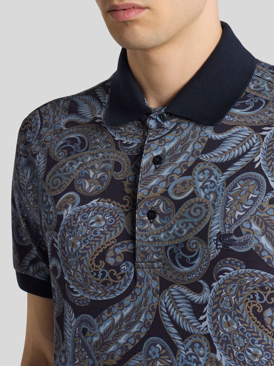 COTTON POLO SHIRT WITH PAISLEY PRINT - 3