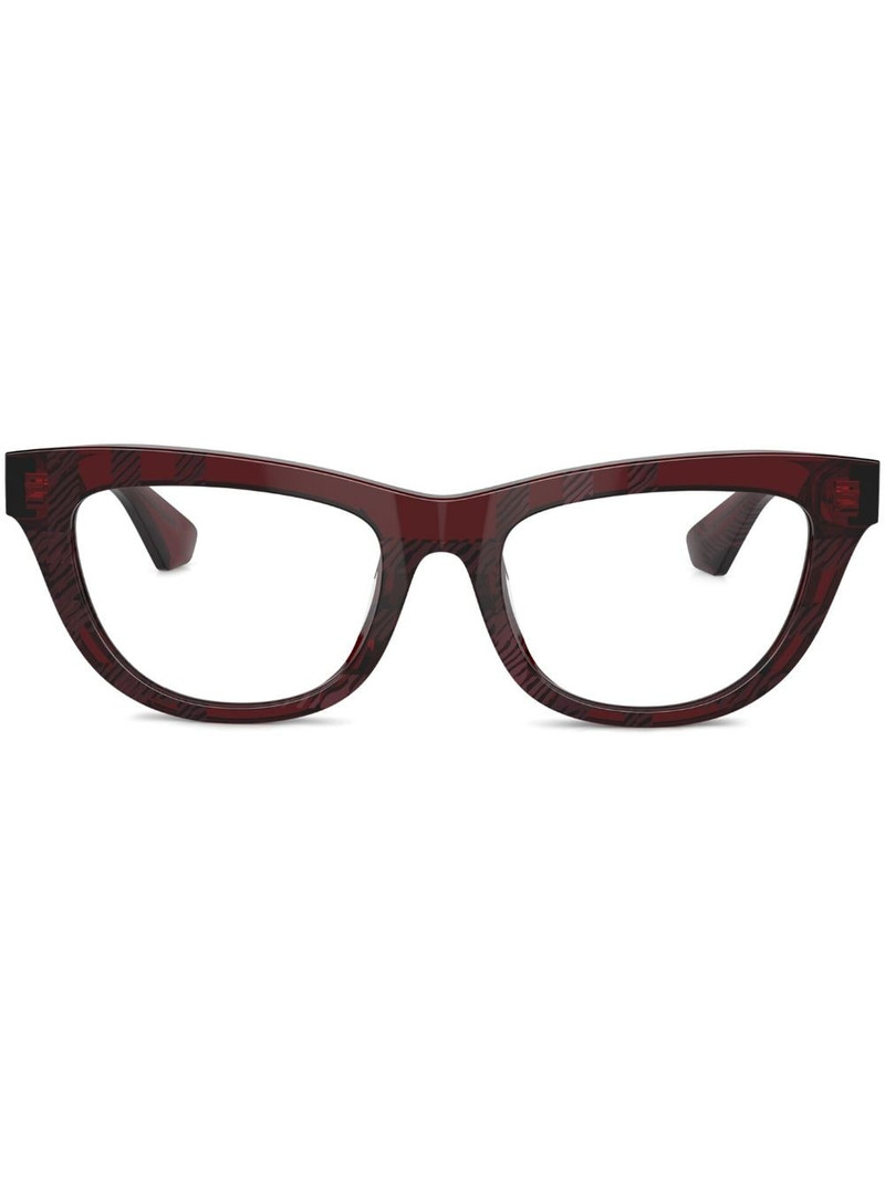 check-pattern cat-eye glasses 1