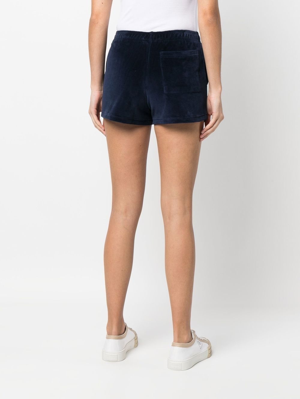 embroidered-logo velour shorts - 4