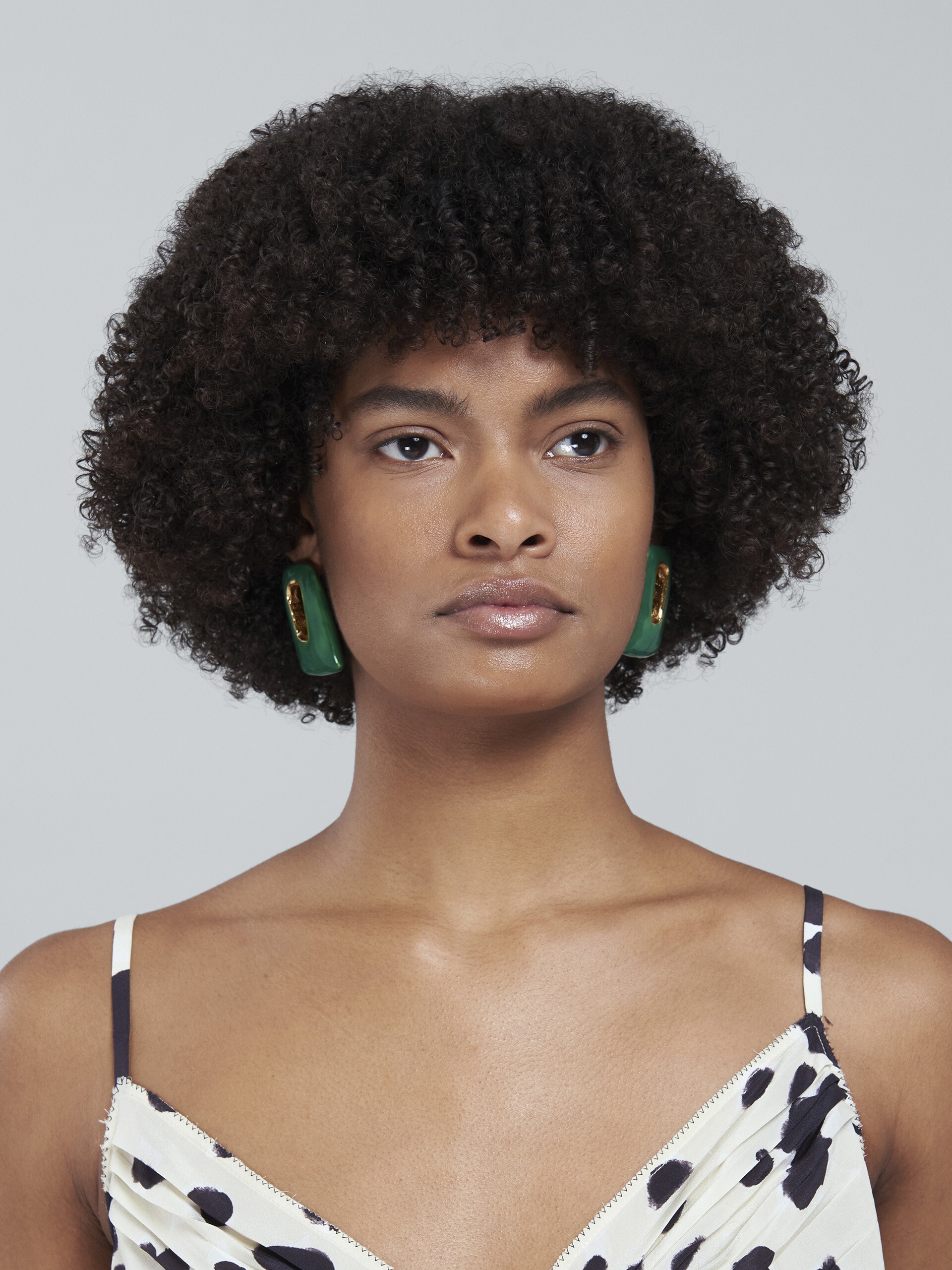 TRAPEZE GREEN EARRINGS - 2