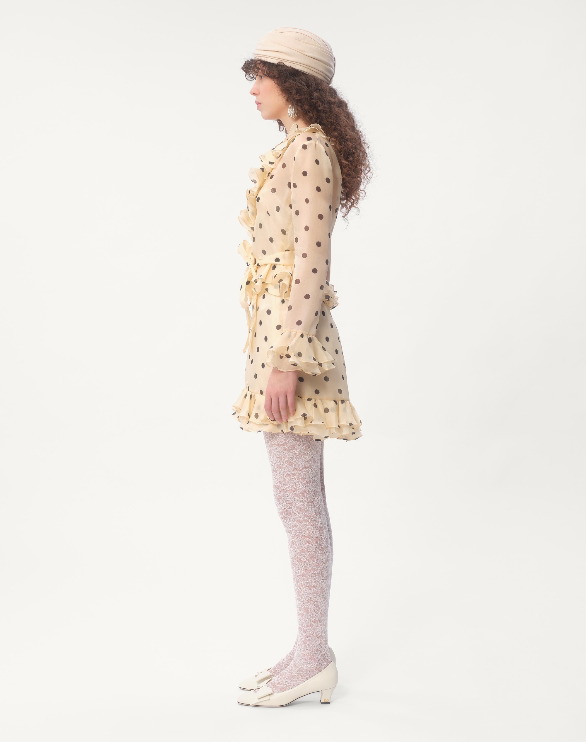 SHORT DRESS IN ORGANZA WITH POLKA DOT PRINT - 8