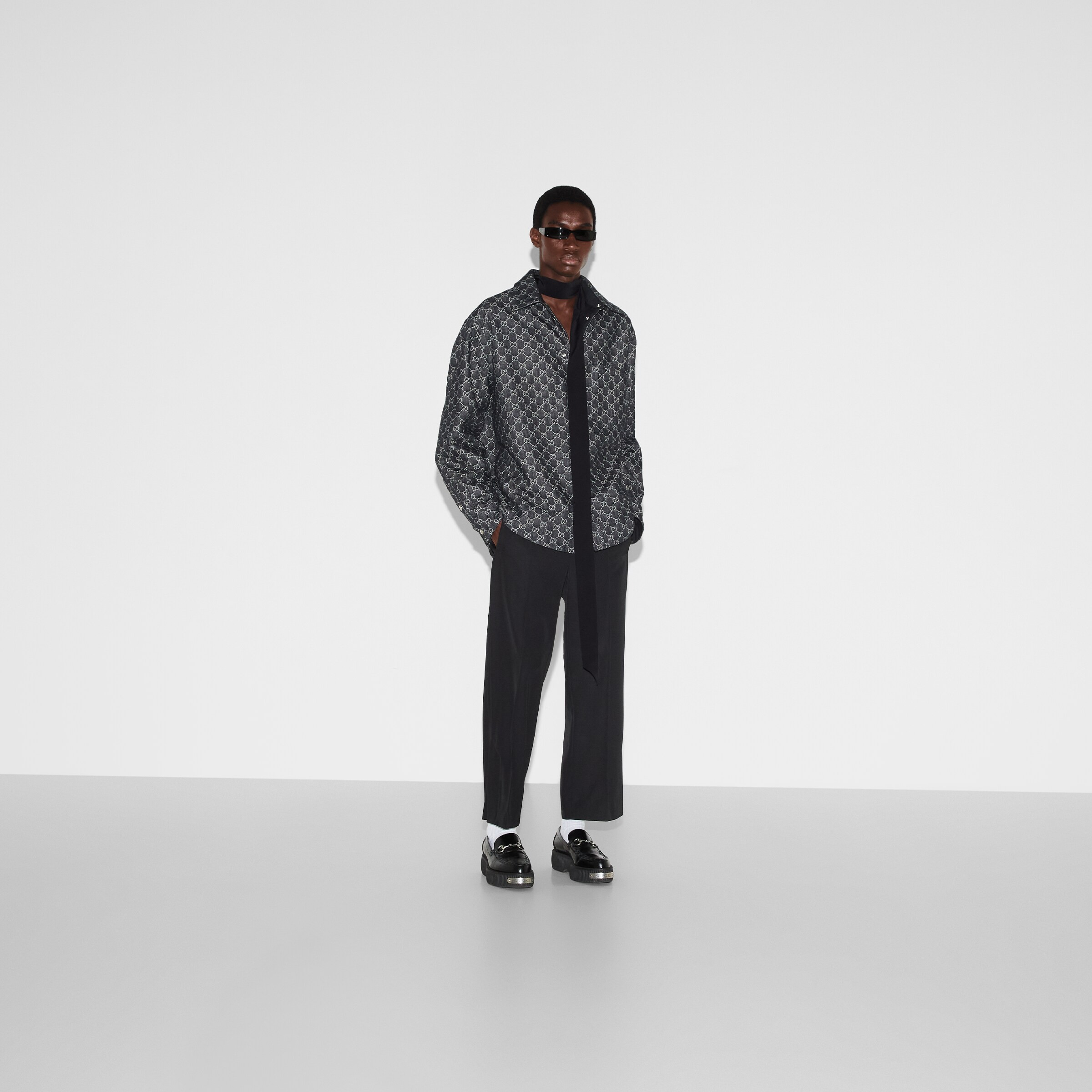 Reversible wool and GG denim shirt - 2