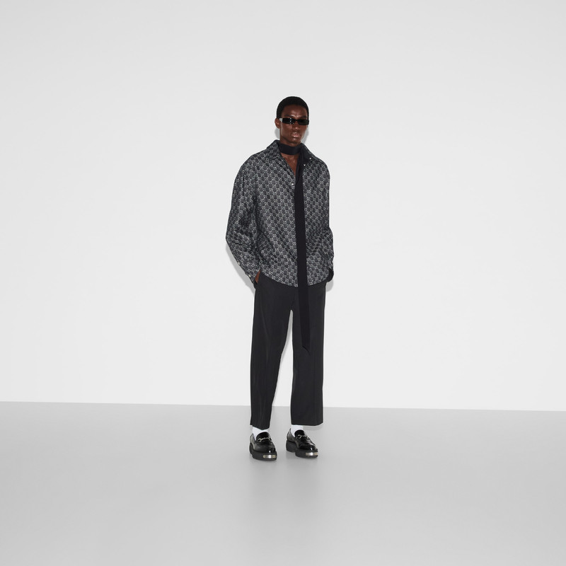 GUCCI Reversible wool and GG denim shirt outlook