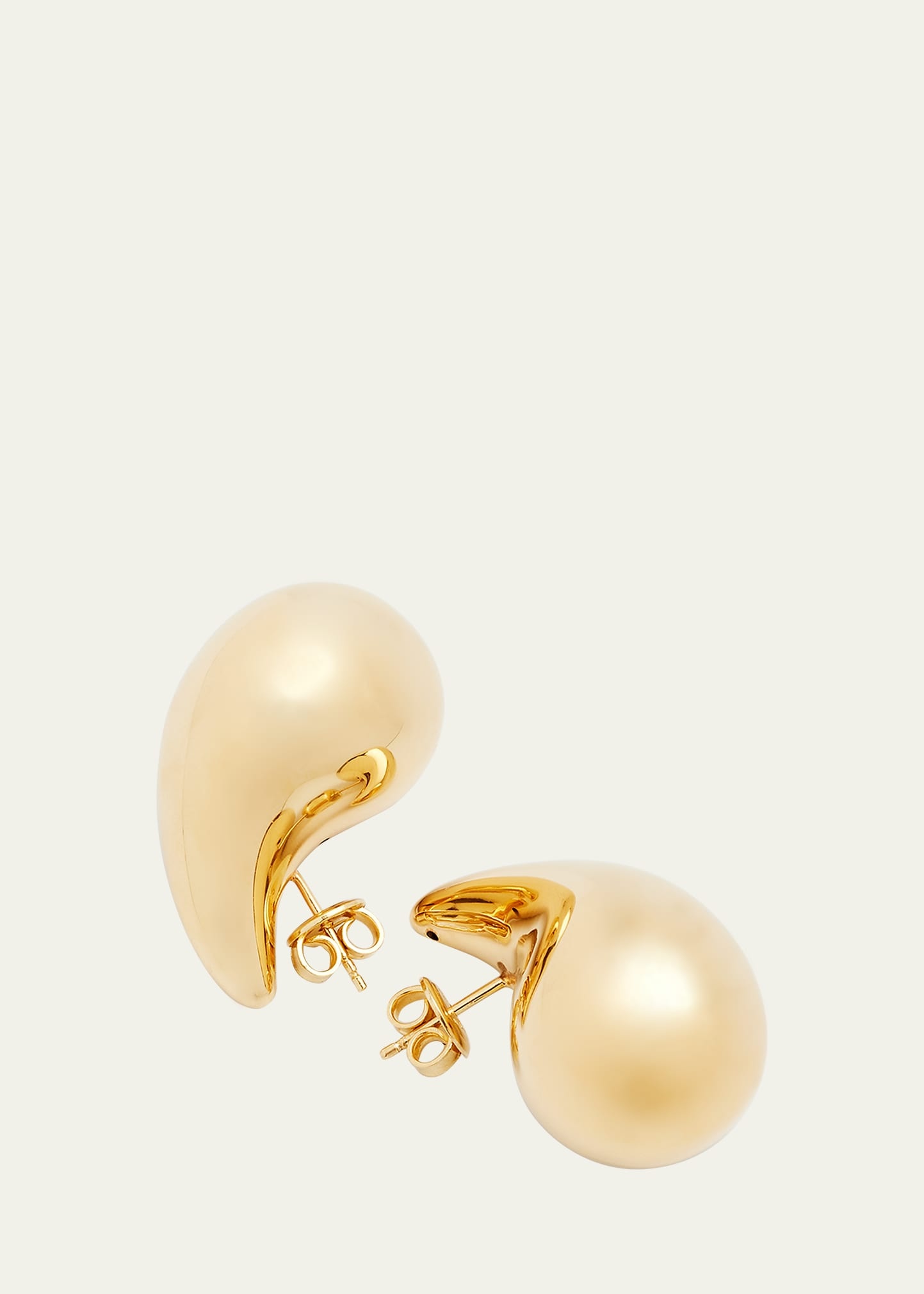 Drop-Shaped Earrings, Gold - 4