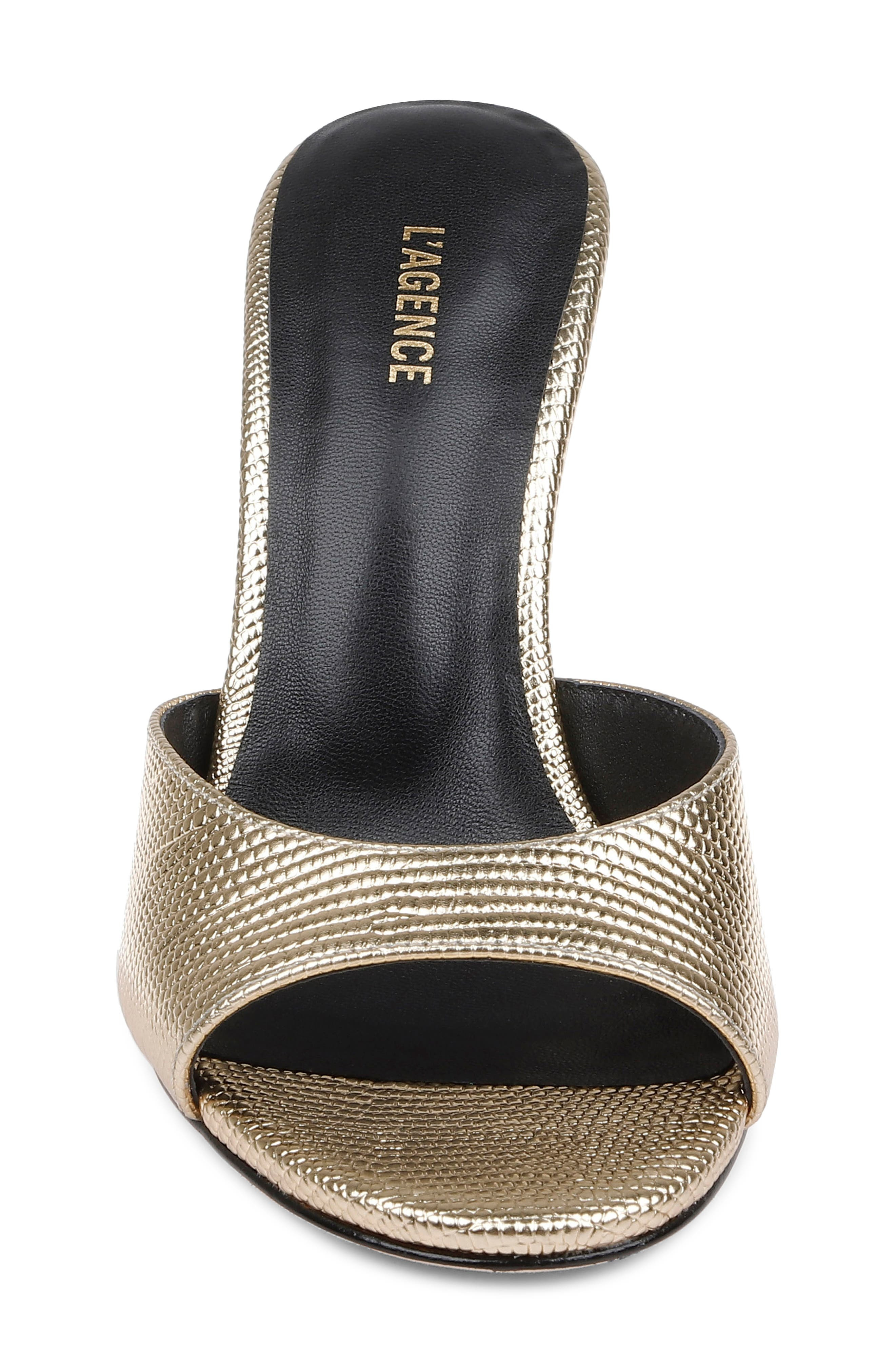 L'AGENCE Avery Slide Sandal in Goldlizard at Nordstrom - 4