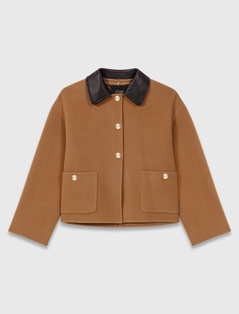 Double-faced coat with removable collar 1