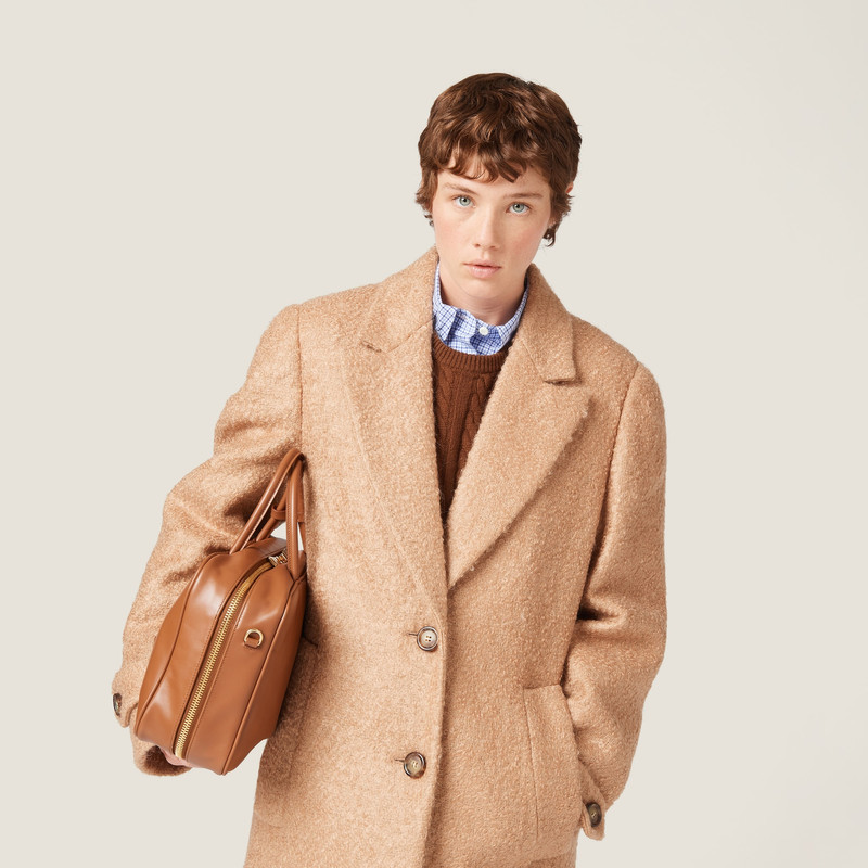 Padded single-breasted tweed coat 4