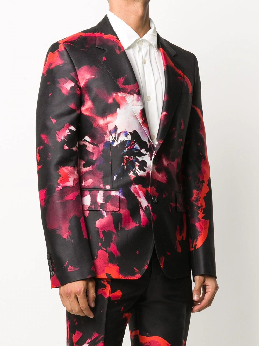 floral-print blazer jacket - 3