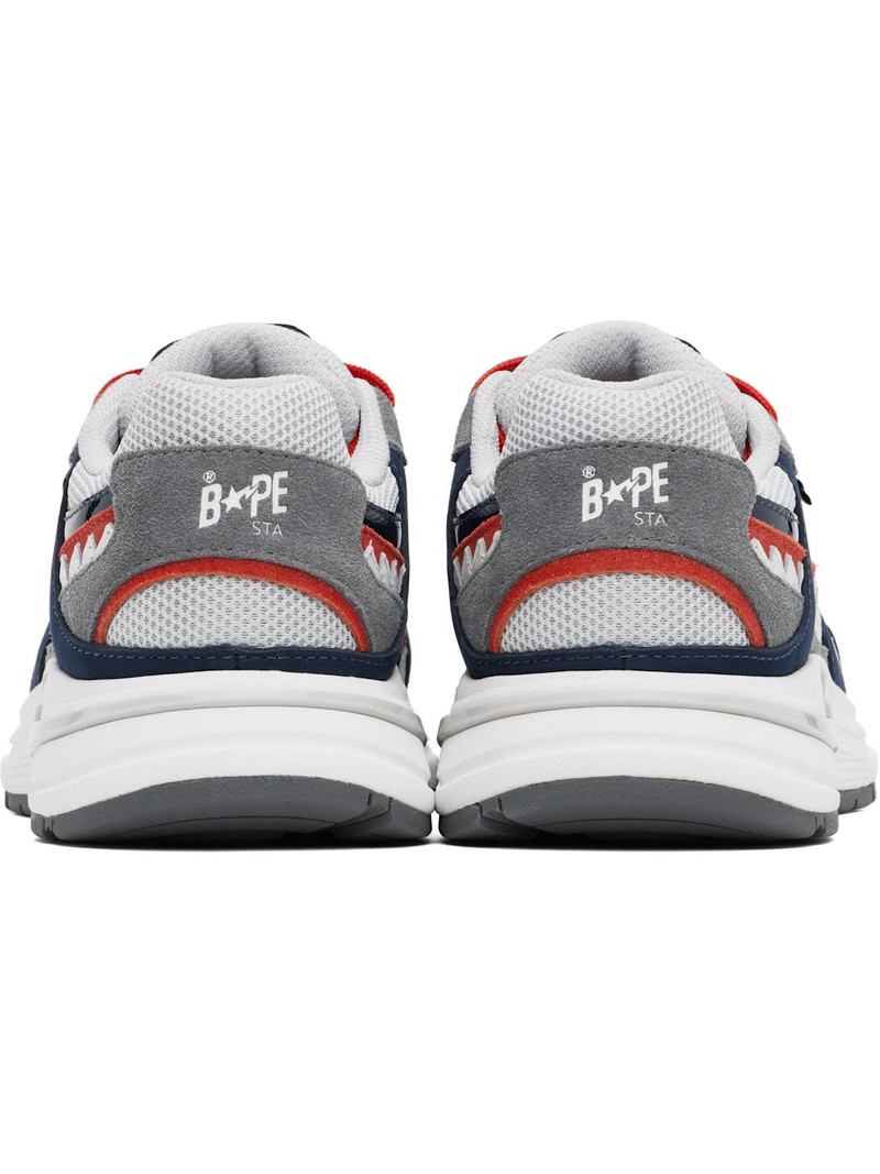 A BATHING APE® Navy & Gray Shark STA France M1 Sneakers outlook