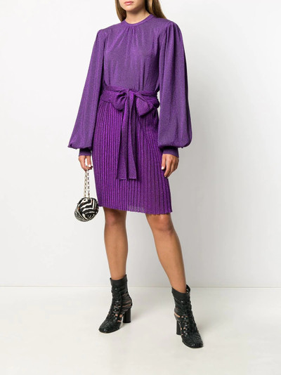 MSGM tie-waist lurex knit dress outlook