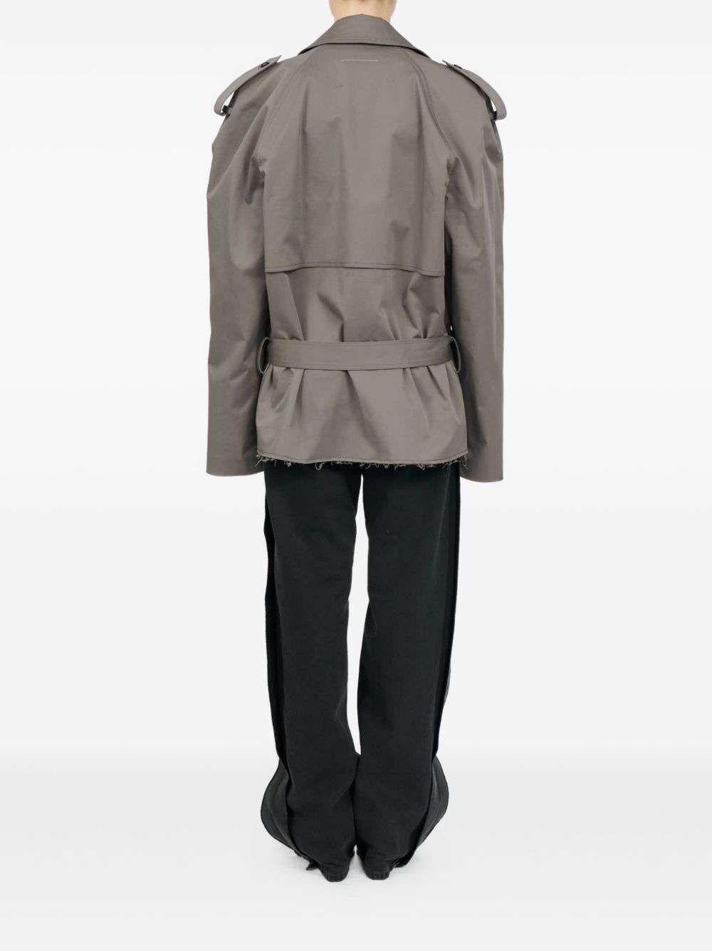 double-breasted belted trench jacket - 5