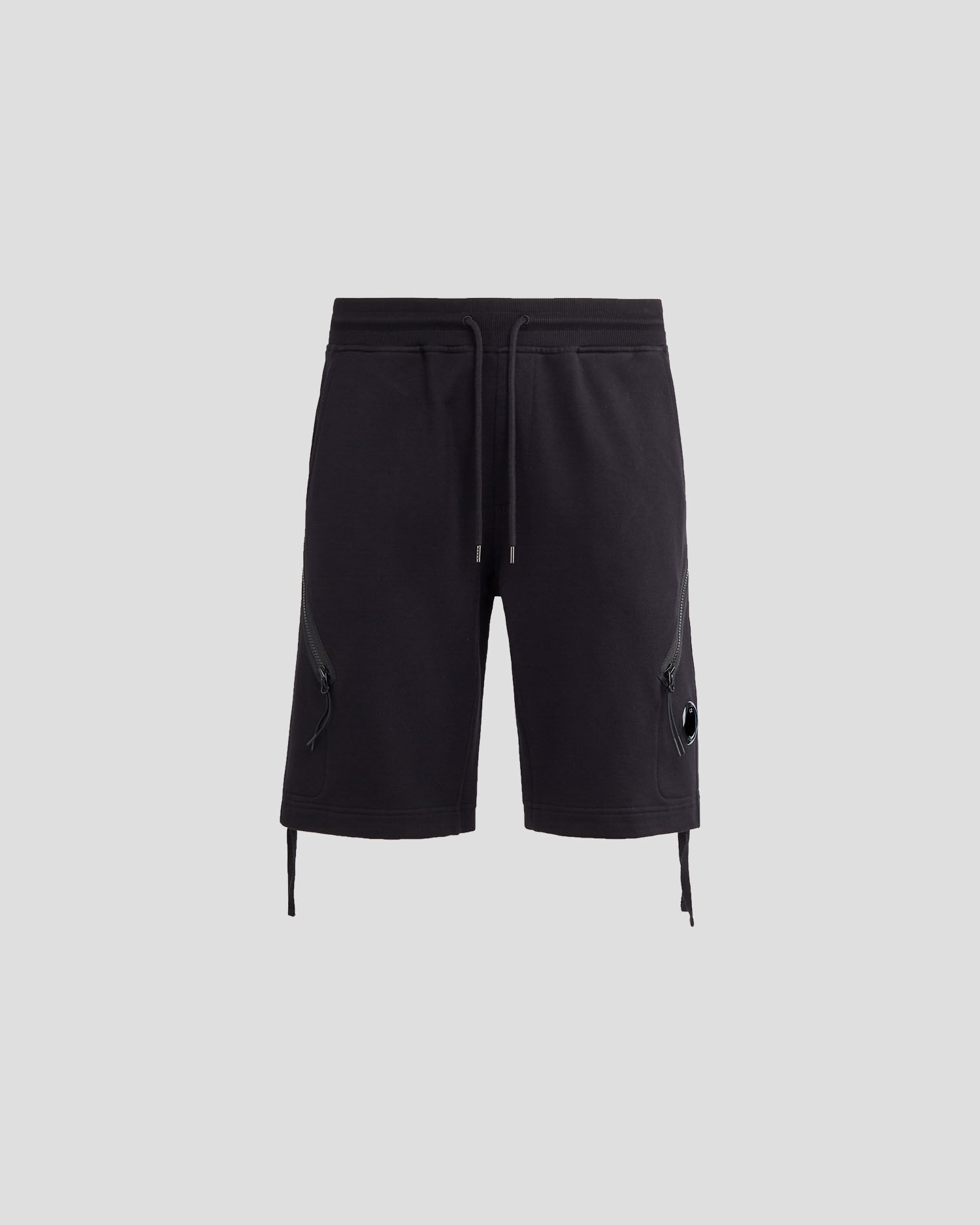 Diagonal Raised Fleece Zipped Pocket Shorts - 1