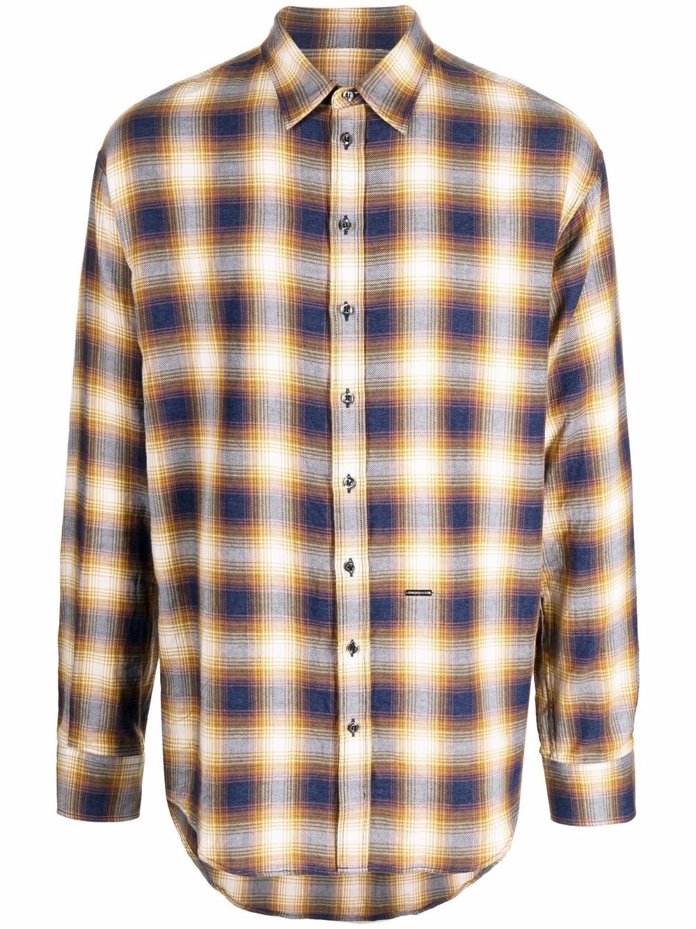 check-print long-sleeve shirt - 1