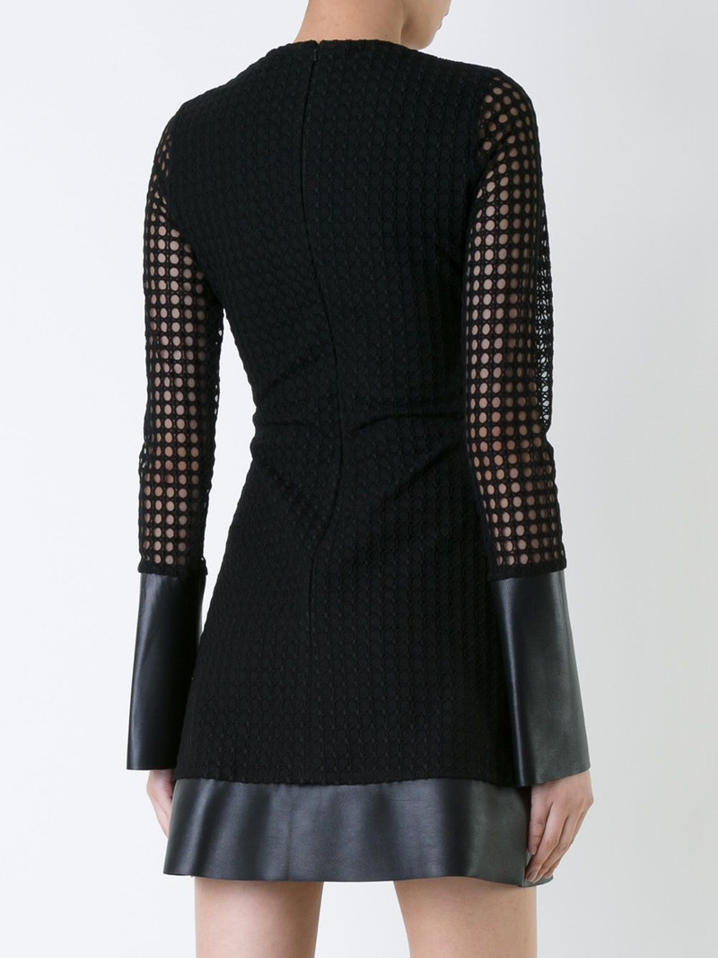 mesh sleeve flared mini dress 4