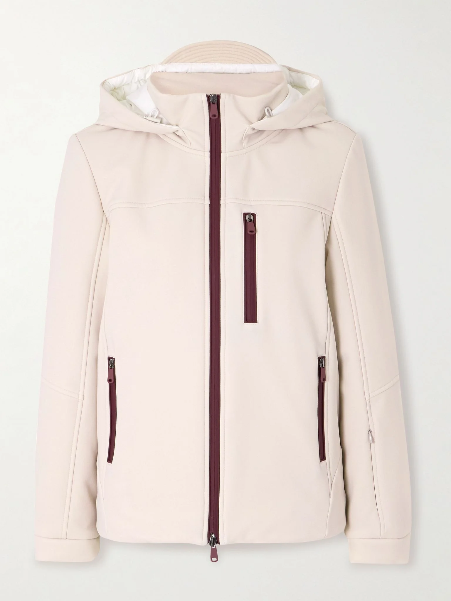 Hooded padded ski jacket Beige - 1