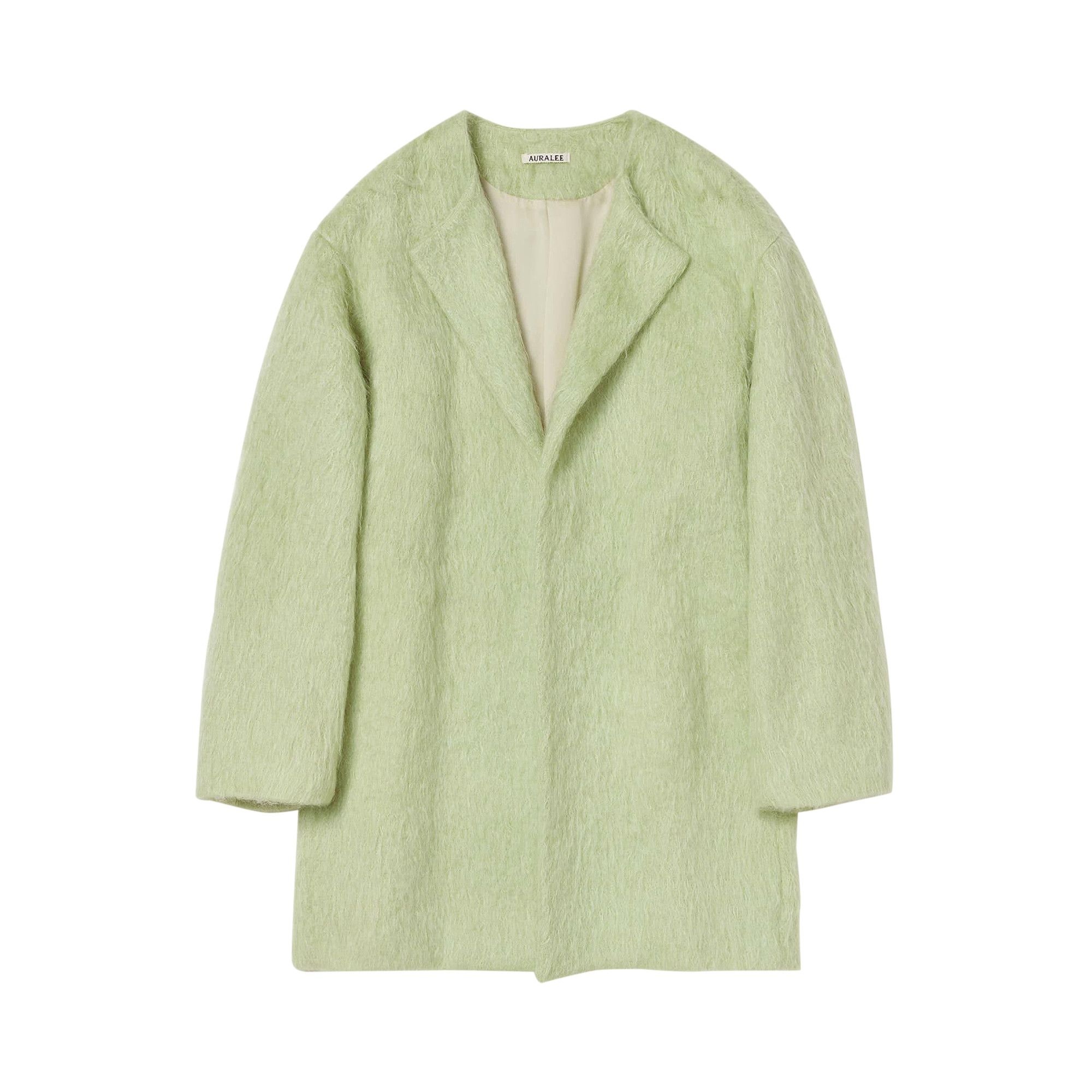 オーラリー AURALEE MOHAIR SHAGGY COAT Auralee Brushed Mohair Shaggy Coat in Khaki Curated at Jake