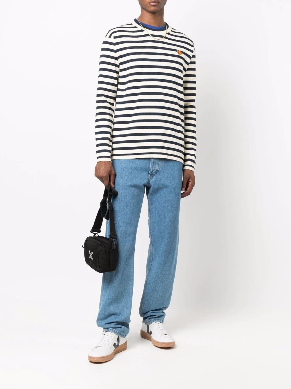 horizontal-stripe long-sleeve top - 2