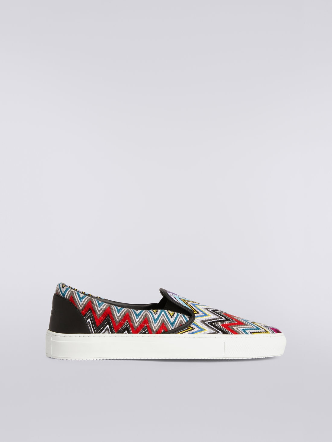 Slip-on trainers with multicoloured zigzag upper - 1