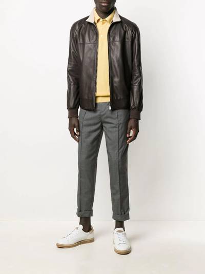 Brunello Cucinelli zipped biker jacket outlook