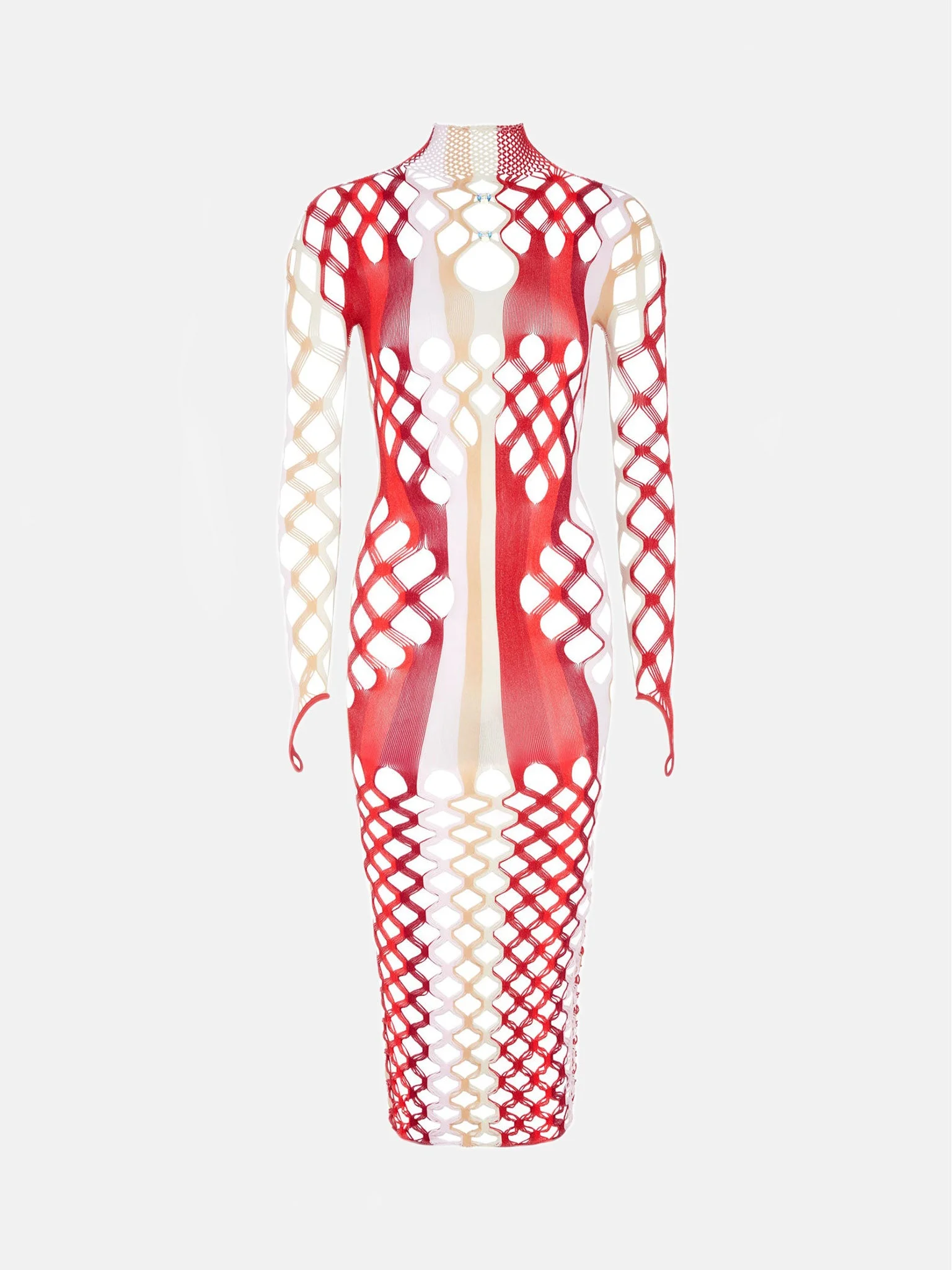 MARINA DRESS BURGUNDY STRIPE - 1