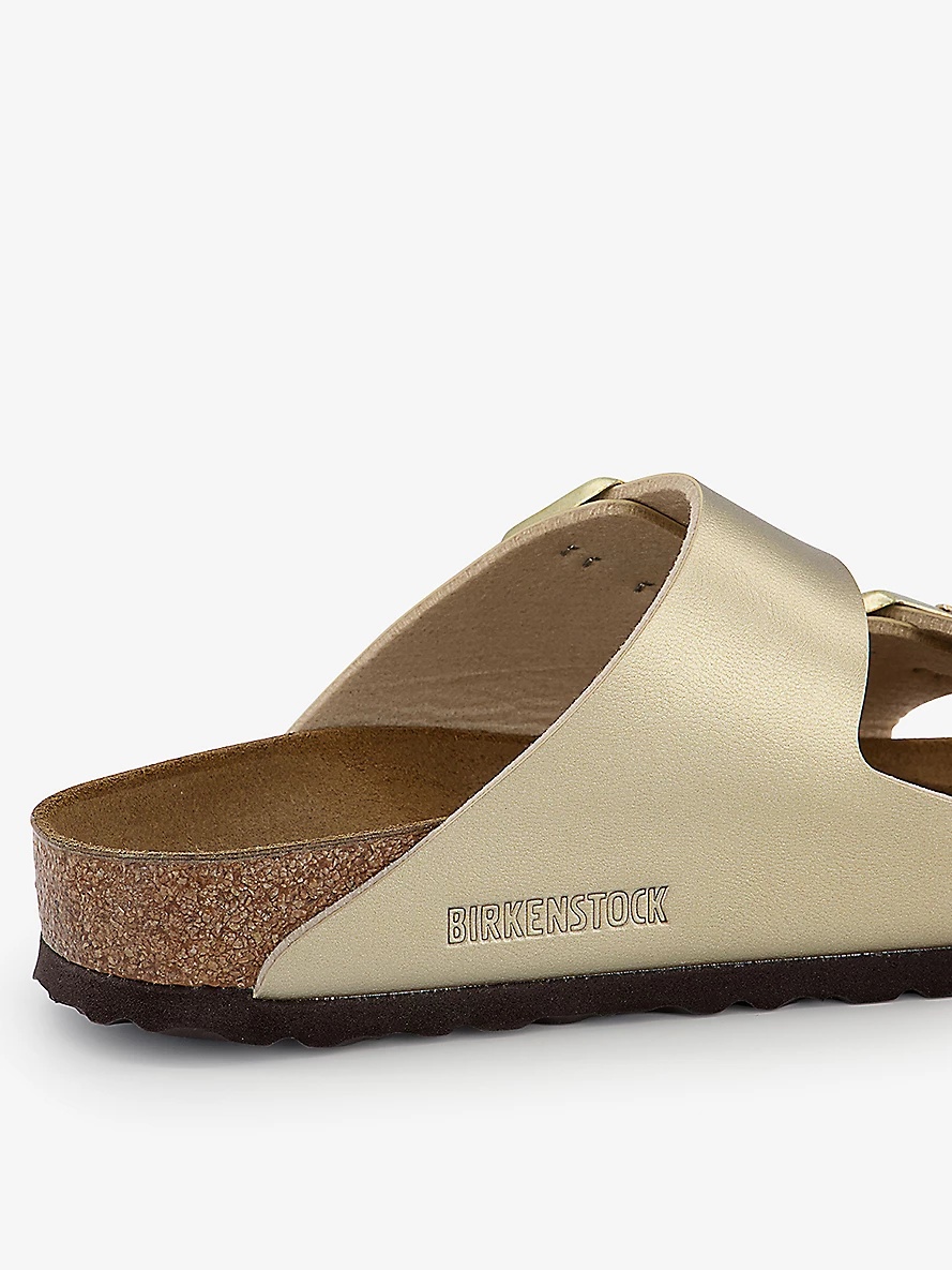 Arizona two-strap metallic faux-leather sandals - 3