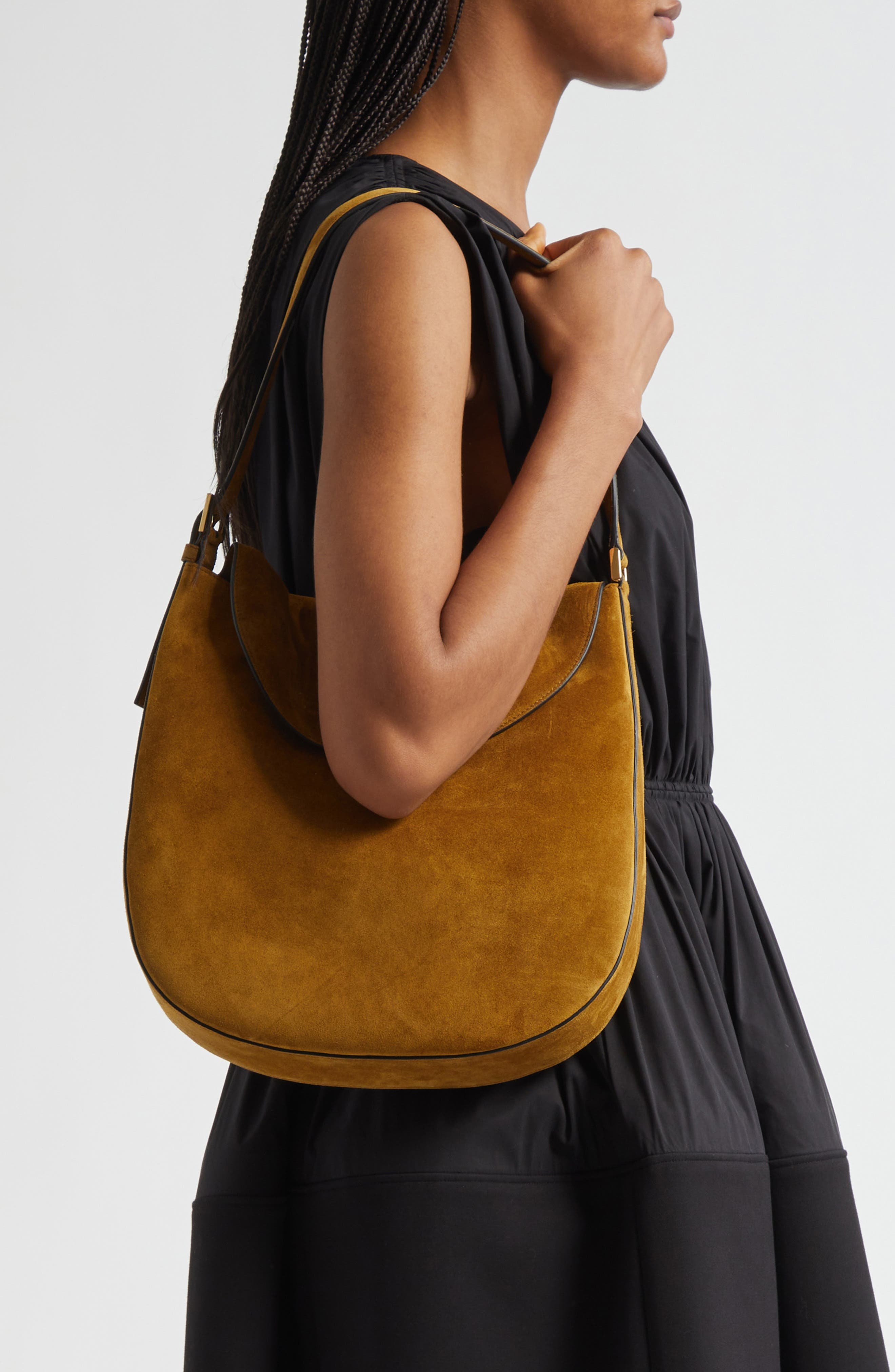 SAVETTE Large Tondo Suede Hobo Bag in Sepia at Nordstrom - 2