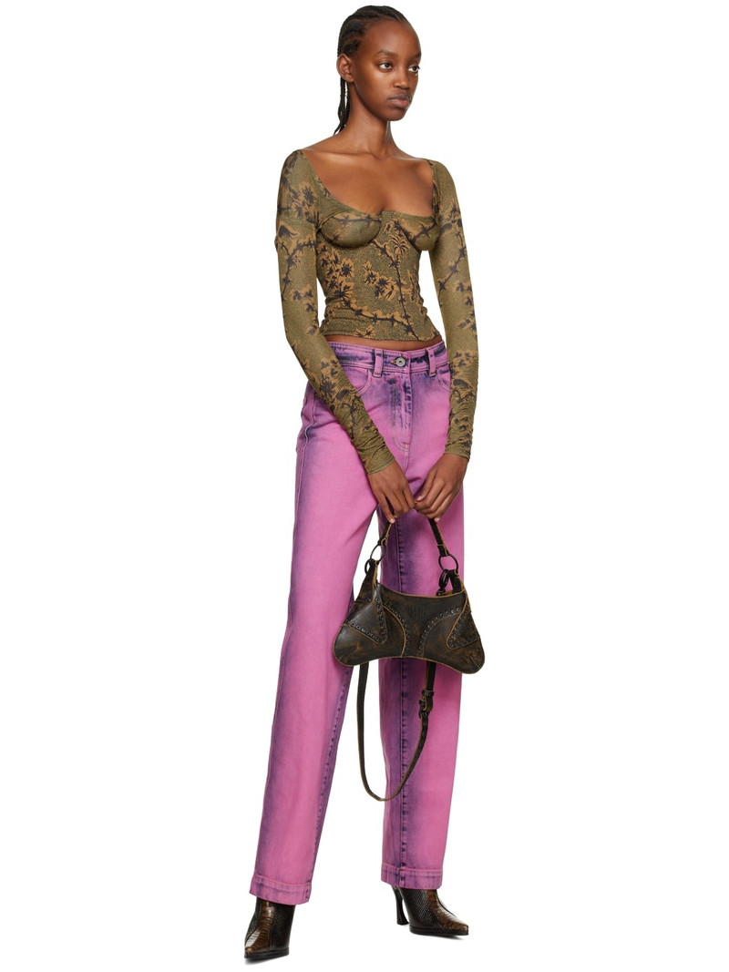 KNWLS SSENSE Exclusive Khaki Scythe Bustier Blouse outlook