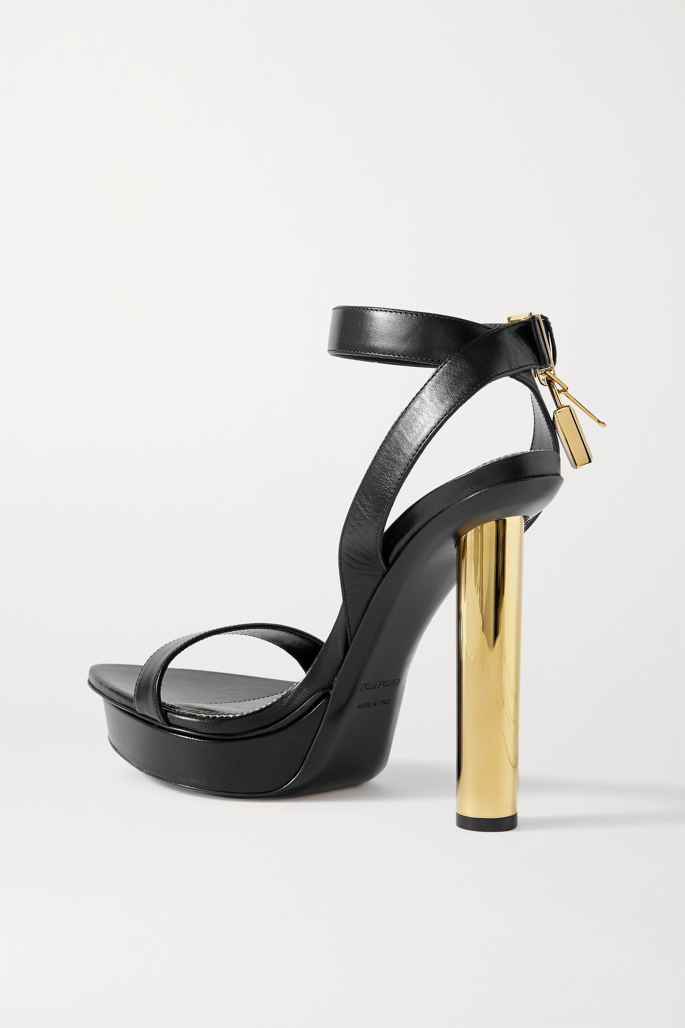 Padlock leather platform sandals - 3