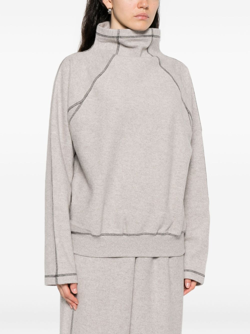 contrast-stitch sweatshirt - 3