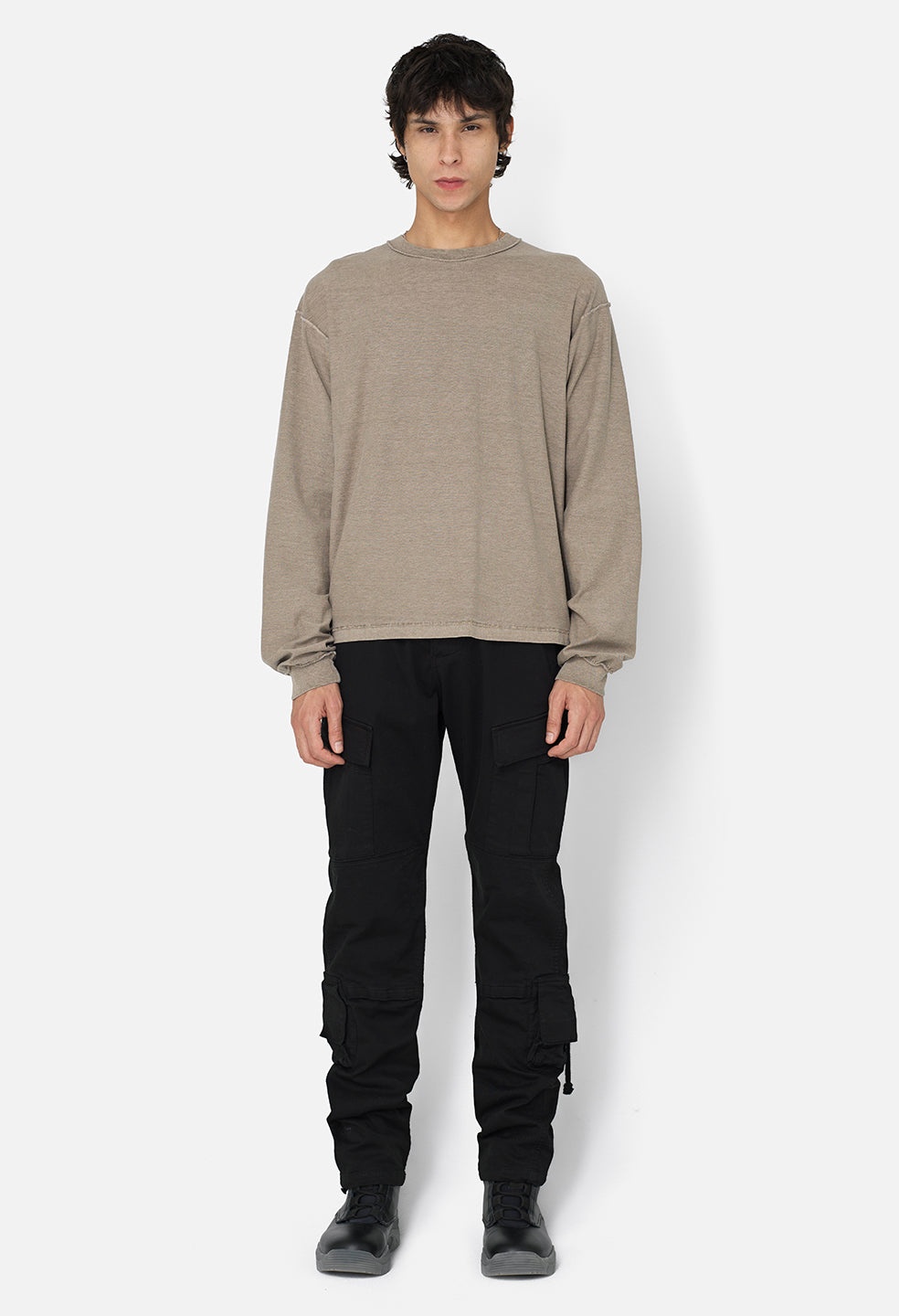 REVERSED CROPPED LS TEE - 3