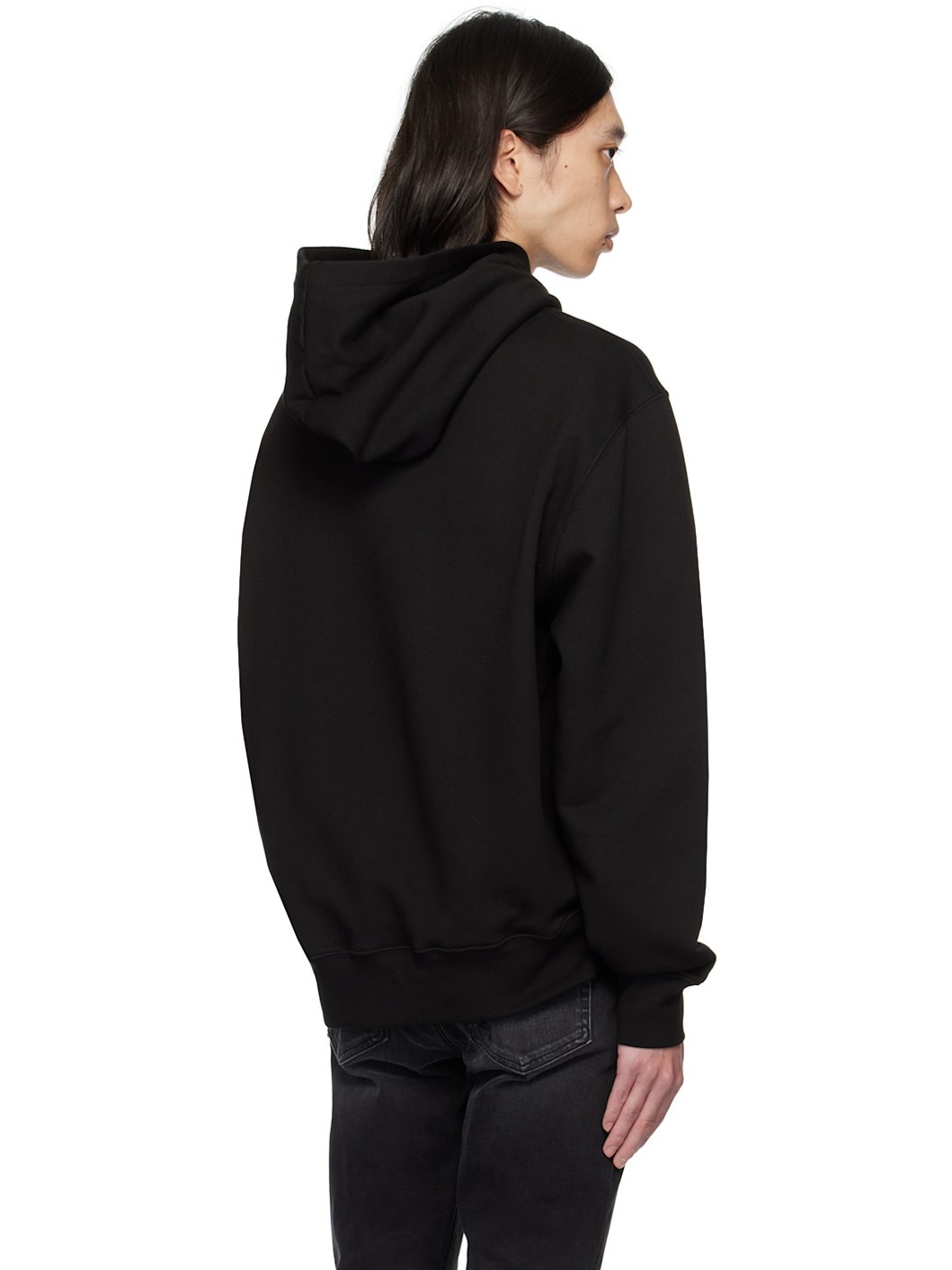 Black Printed Logo Hoodie - 3