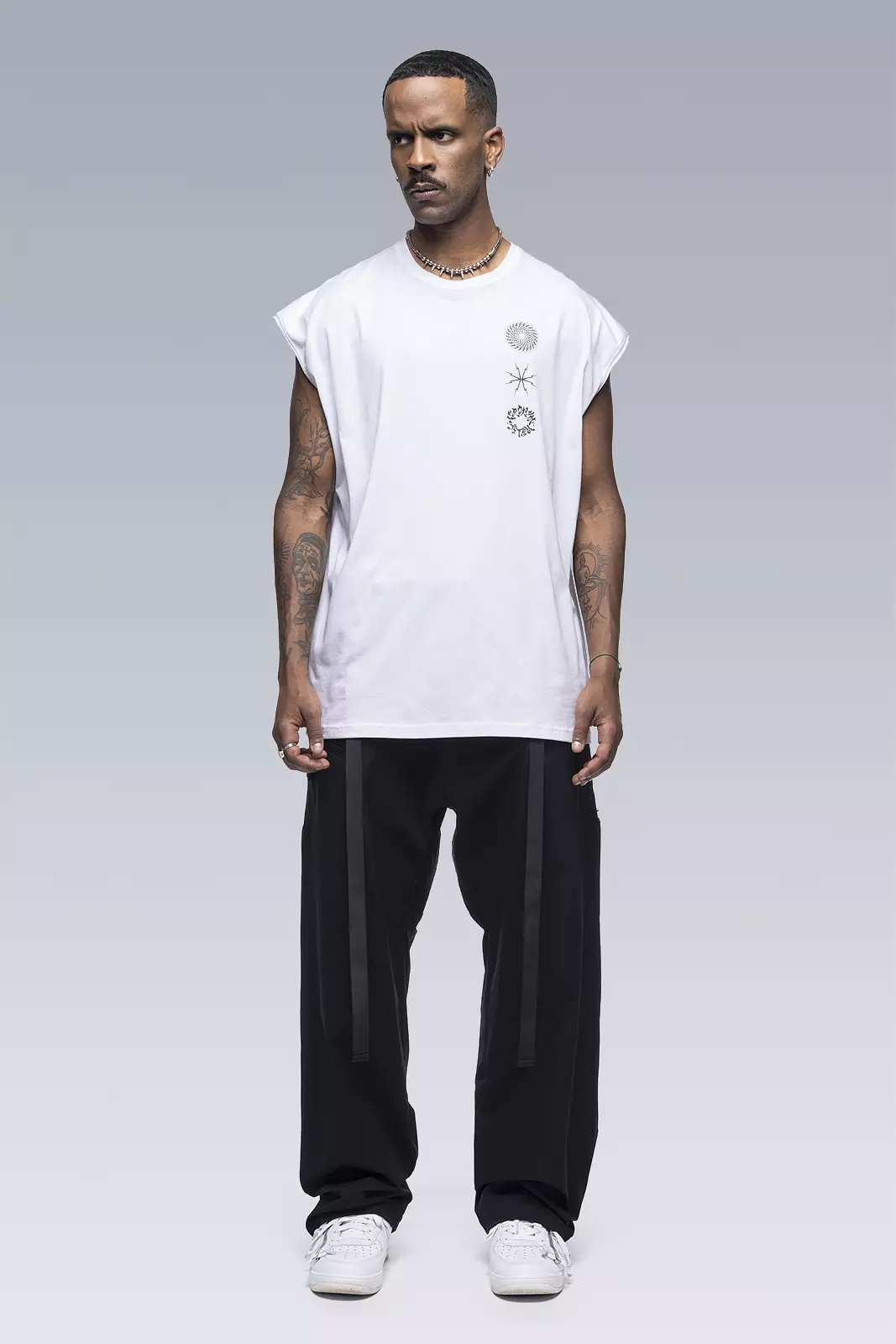 S25-PR-C Pima Cotton Sleeveless T-shirt White - 2