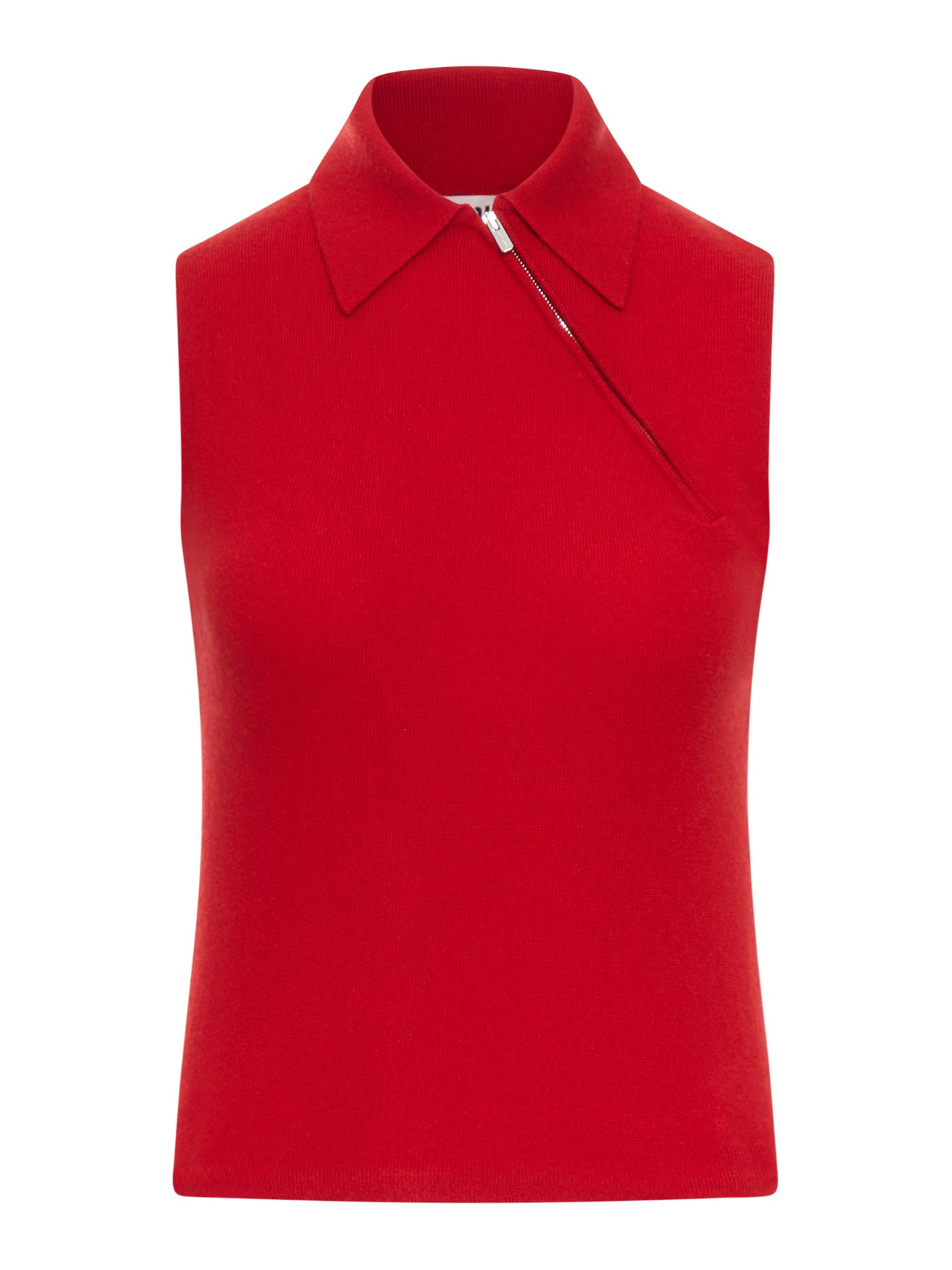 CASHMERE SLEEVELESS POLO SHIRT - 2