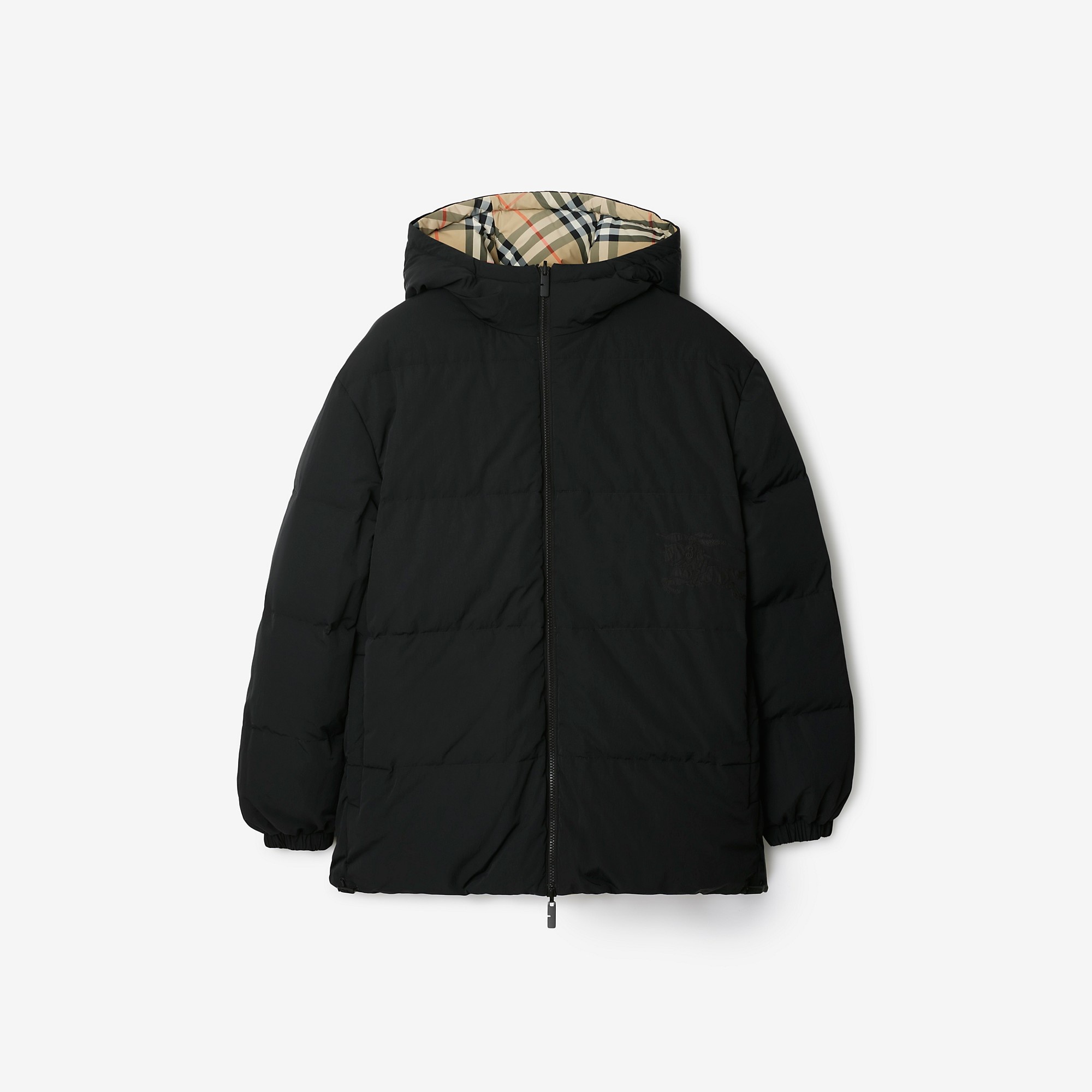 Reversible Check Nylon Puffer Jacket - 7