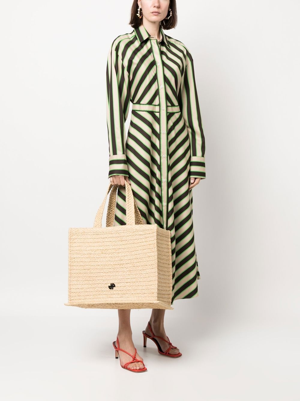 large raffia tote bag - 2